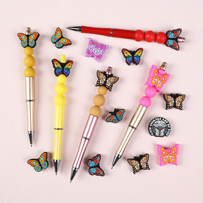 Silicone Focal Beads Butterfly Be Kind Always Purple Phrase Detail 12