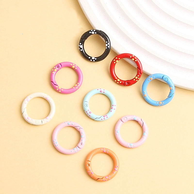 Zinc Alloy Trigger Spring Keyring Painted Kitten Paw 25mm 50pcs