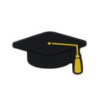 Silicone Focal Beads Graduation Cap Black Mortarboard Yellow Tassel