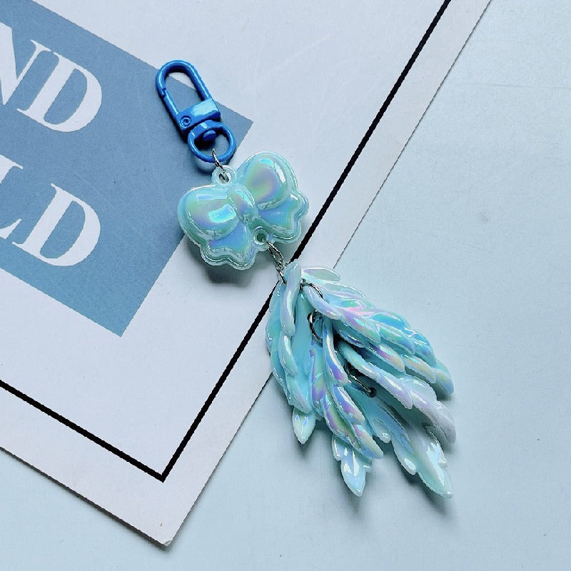 Acrylic Feather Keychain Iridescent Pastel Butterfly Charm 10