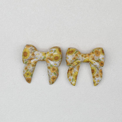 3D Printed Bow Shape Silicone Beads Colorful Pattern 10pcs 4
