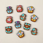 Silicone Focal Beads Basket Animals Holding Bows 20pcs 3