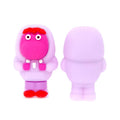 Silicone 3D Focal Beads Inside Out Pink Character Lavender Base Red Eyebrows