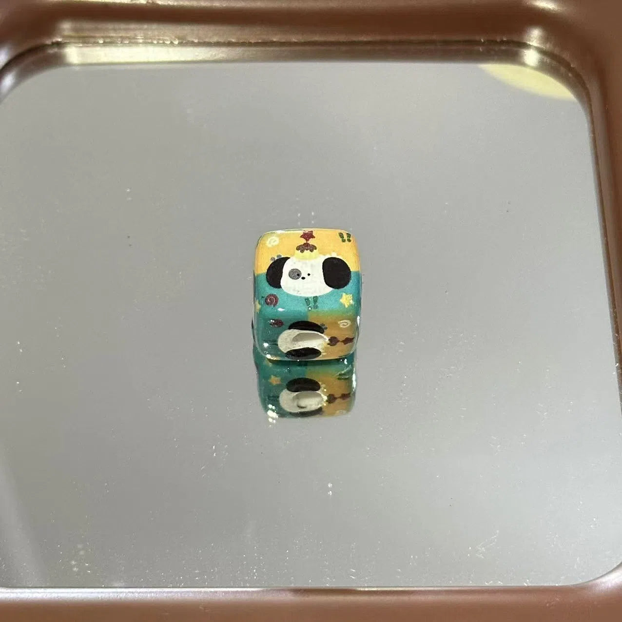 Cartoon Puppy and Bear Pattern Acrylic Square Beads 14mm 10pcs 2