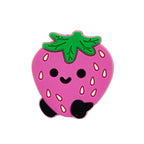 Silicone Focal Beads Strawberry Happy Face With Little Black Feet 20pcs 2