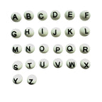15mm Silicone Letter Beads Alphabet A-Z Solid Color Printed 26pcs 2