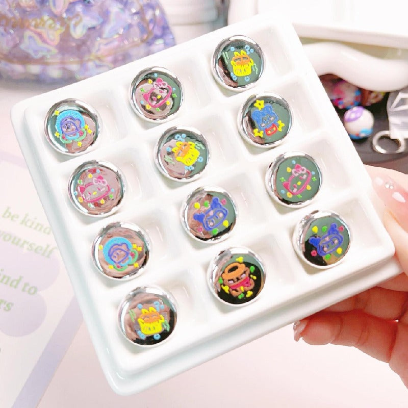 Christmas Square Acrylic Beads 16mm Gingerbread House Design 10pcs 4