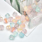 Resin Octagonal Faceted Candy Heart Beads 10mm Sparkling 100pcs 6