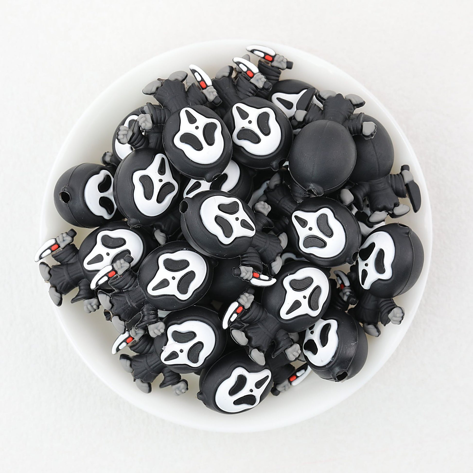 Silicone 3D Focal Beads Ghostface Front View Knife Accessory