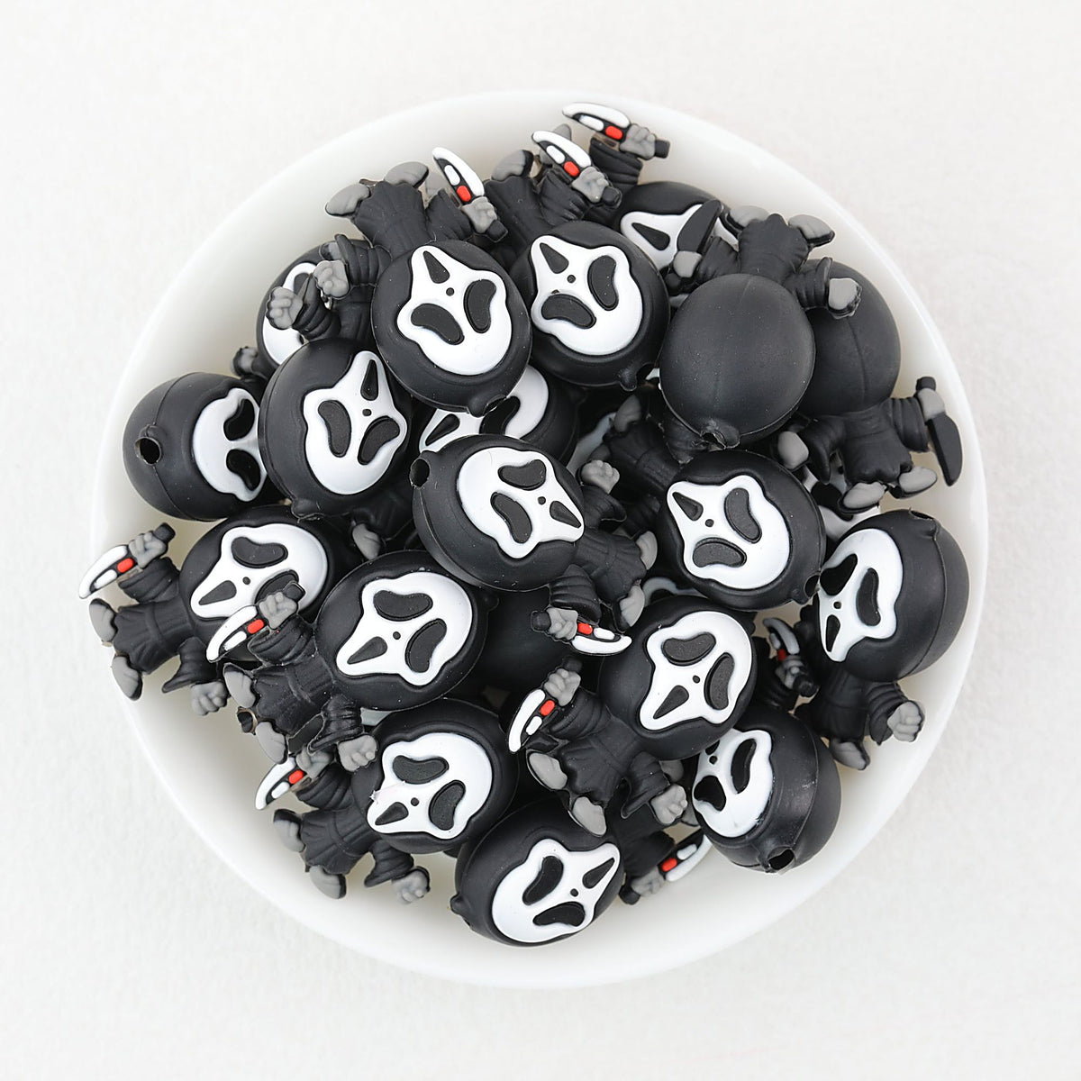 Silicone 3D Focal Beads Ghostface Front View Knife Accessory