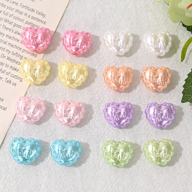 Glossy Heart Bow Acrylic Beads 16mm Approximately 100 Pcs 4