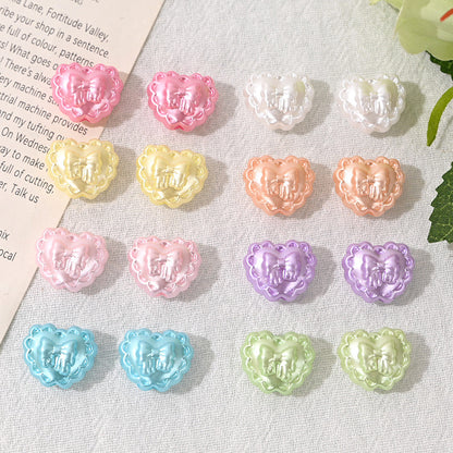 Glossy Heart Bow Acrylic Beads 16mm Approximately 100 Pcs 4