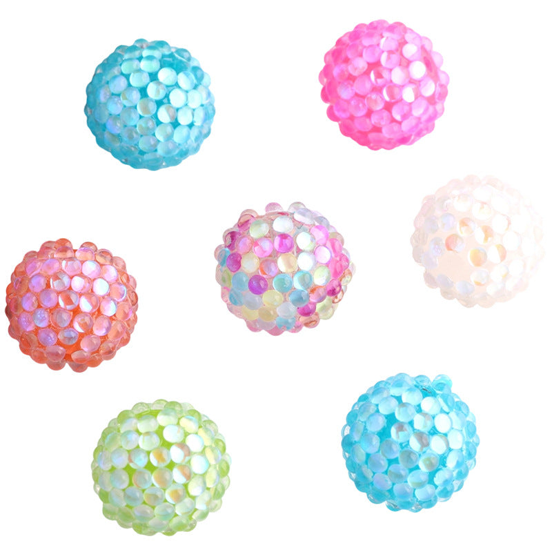 Aurora Gradient 20mm Bubblegum Resin Rhinestone Beads 20pcs 5