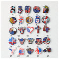 USA Independence Day Silicone Focal Beads Patriotic Collection 20pcs - 1