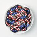 Independence Day Patriotic Silicone Focal Beads Paw US Flag 20pcs