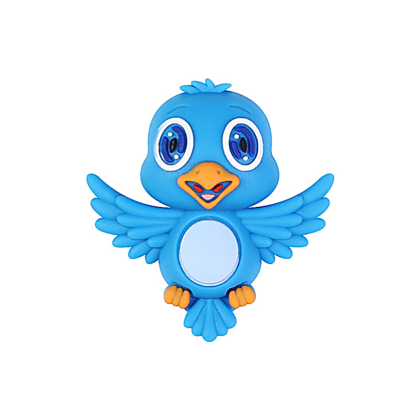 3D Bird Silicone Focal Beads Owl Peacock Cute Animal Charms 20pcs - Blue Bird