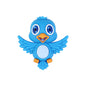 3D Bird Silicone Focal Beads Owl Peacock Cute Animal Charms 20pcs - Blue Bird