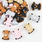  3D Cute Highland Cow Silicone Focal Beads 20Pcs