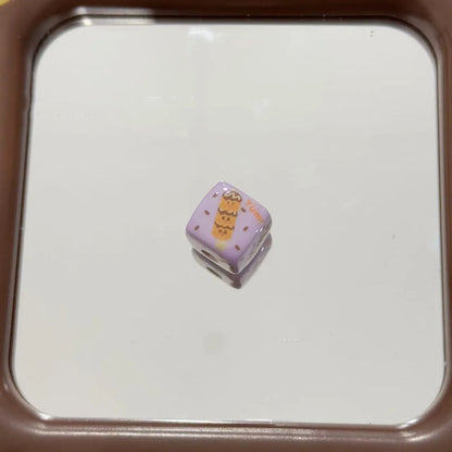Square Acrylic Beads 14mm Tasty Snack Printed Pastel Colors 10pcs 8