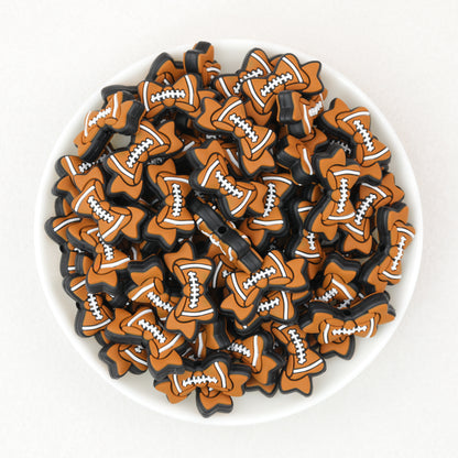 Sports Bow Silicone Focal Beads with Baseball Soccer Volleyball Football 20pcs 7