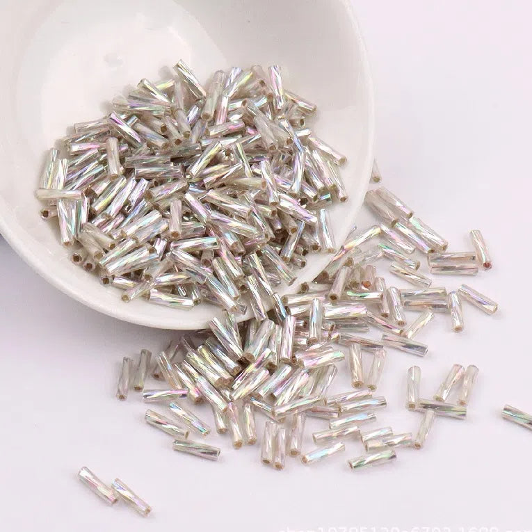 Plating Metallic Color Twisted Bugle Glass Beads 6mm 2500pcs 7