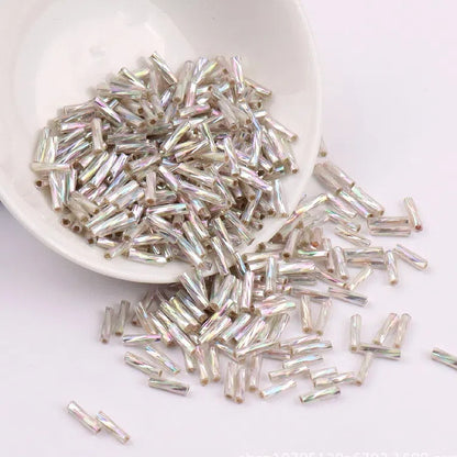 Plating Metallic Color Twisted Bugle Glass Beads 6mm 2500pcs 7