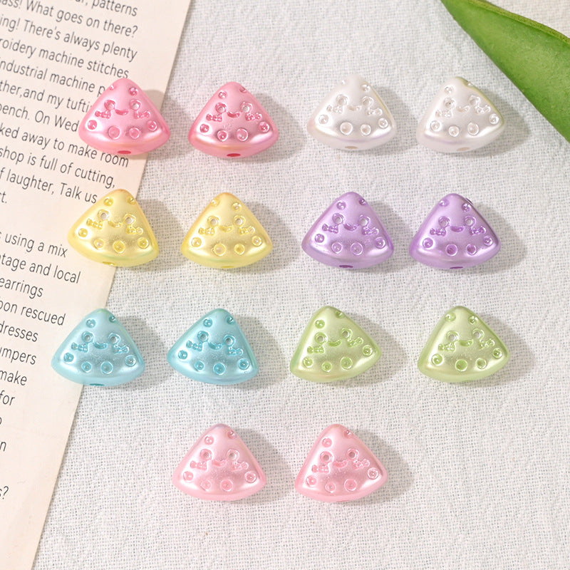 Colorful 15mm Triangle Acrylic Beads Shiny Macaron Style 100g 3