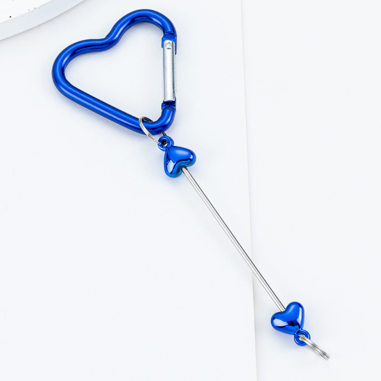 Beadable Metal Carabiners Heart-shaped With Bars