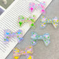 Hand Painted Bow Acrylic Beads 25-33mm Colorful Polka Dot 10pcs