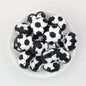 3D Black and White Soccer Ball Silicone Focal Beads 20pcs