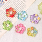 Floral Pattern Five-Petal Flower Acrylic Beads 26mm 10pcs 3