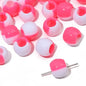 Large Hole Acrylic Beads 12mm Two-Tone Mixed Colors 60pcs 17