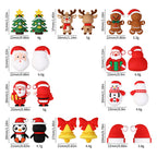 Silicone 3D Focal Beads Christmas Gingerbread Man Santa Claus Gift 20pcs 10