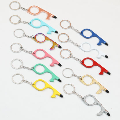 No Touch Door Opener Touchscreen Keychain Multifunctional Alloy