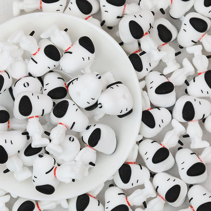 3D Character Shaped Silicone Focal Beads Snoopy Design 20pcs