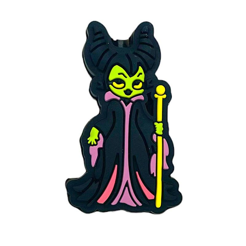 Silicone Focal Beads Halloween Queen Holding Yellow Staff 20pcs