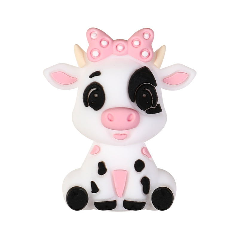 3D Animal Silicone Focal Beads Llama Cow Capybara 20pcs 9
