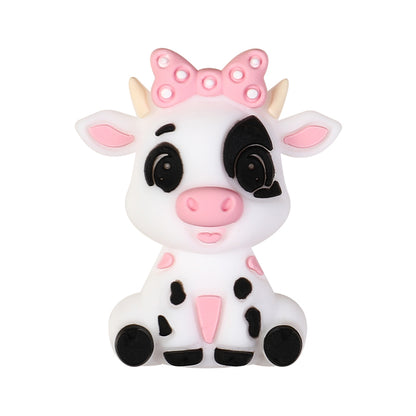 3D Animal Silicone Focal Beads Llama Cow Capybara 20pcs 9