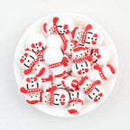3D Cute Snowman Silicone Focal Beads