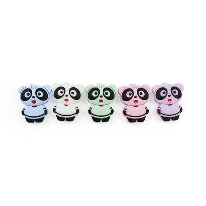 Silicone Focal Beads Panda Pastel Colors Expressions 10pcs 3