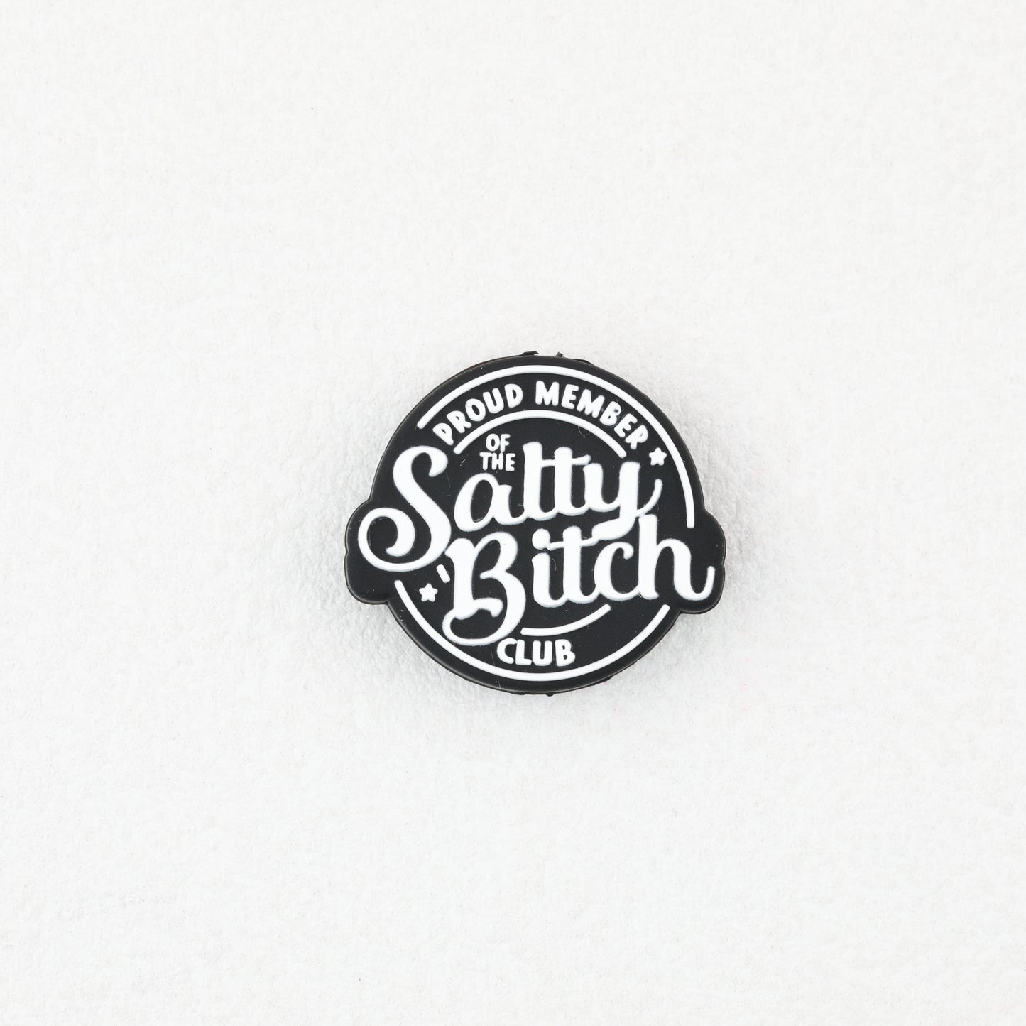 Black Silicone Focal Beads Salty Bitch Design 20pcs 3