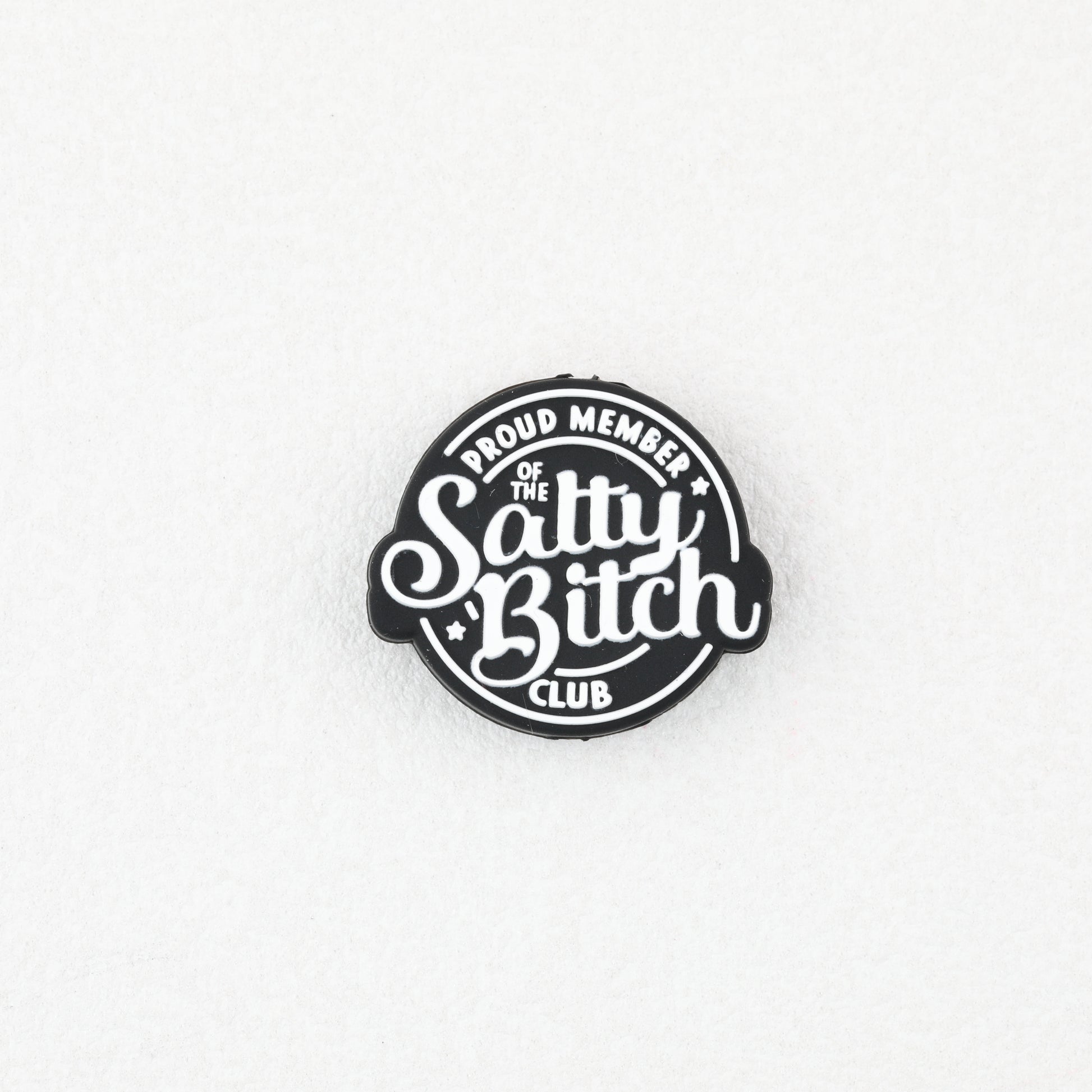 Black Silicone Focal Beads Salty Bitch Design 20pcs 3