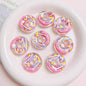 Hand Drawn Donut Acrylic Beads 30mm Colorful Pastel Swirl 5pcs 9