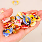 Double-Sided Heart Acrylic Beads 25mm Fairy Tale Girl Pattern 10pcs 4