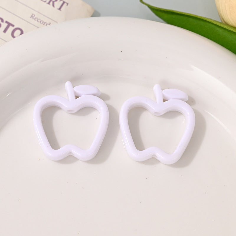 Colorful Apple Shape Acrylic Bead Frames 29.7x27mm 50pcs 6