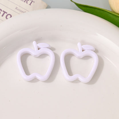 Colorful Apple Shape Acrylic Bead Frames 29.7x27mm 50pcs 6