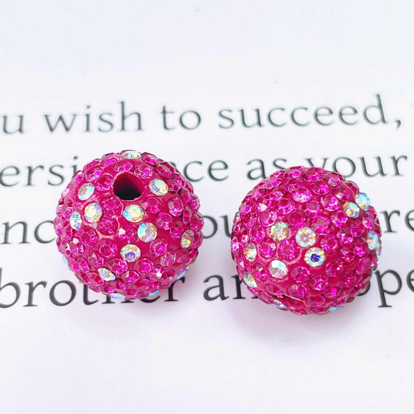 Colored Clay Ball Rhinestone Beads 16mm Glass Glaze 20pcs 12