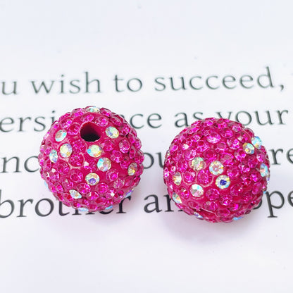 Colored Clay Ball Rhinestone Beads 16mm Glass Glaze 20pcs 12