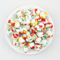 15mm Light Floral Print Round Silicone Beads 50 pcs 10