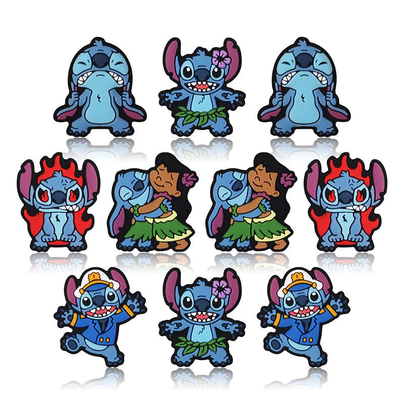 Silicone Focal Beads Disney Stitch Smiling Face 20pcs